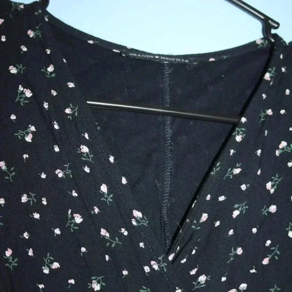 Brandy Melville Mini Floral Print Wrap Dress One Size - Picture 7 of 13